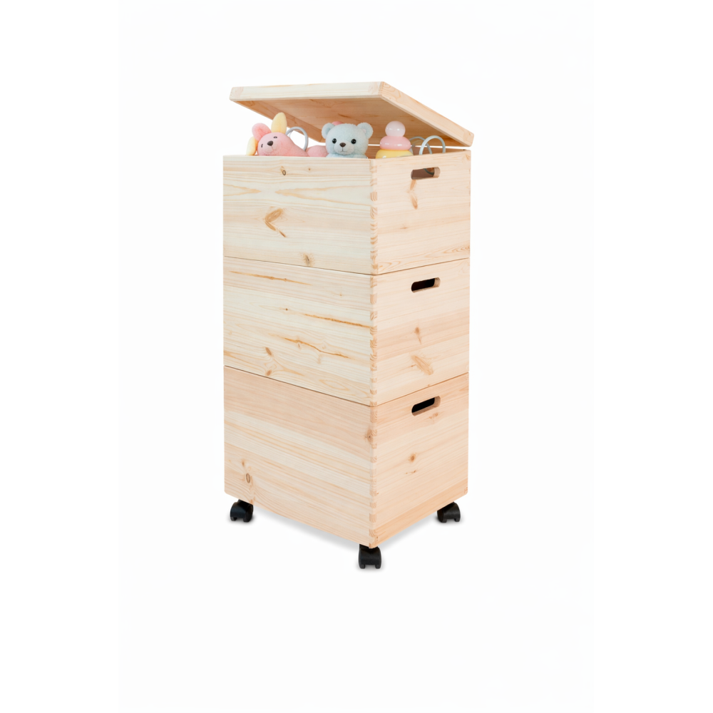Trio Standard drewniane 39x30x74 cm – stojak z trzema skrzynkami