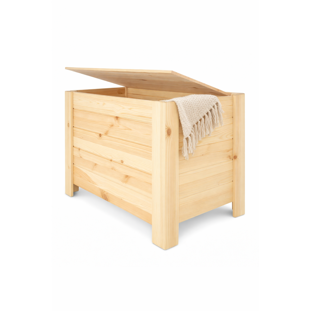 Kufer drewniany 77x40x50 cm – skrzynia do przechowywania