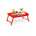 Taca z nogami drewniana 51x32x24 cm czerwona – stolik śniadaniowy
