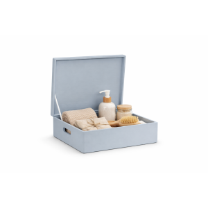 Skrzynka drewniana z deklem 40x30x13,5 cm Szara