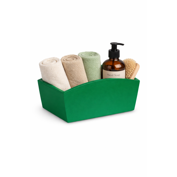 Doniczka drewniana 24x13x10,5 cm Zielona