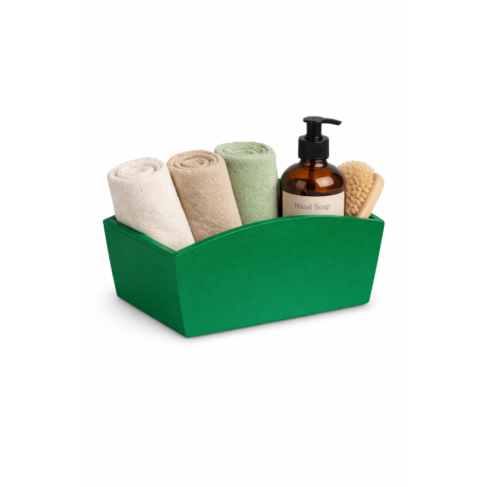 Doniczka drewniana 24x13x10,5 cm Zielona