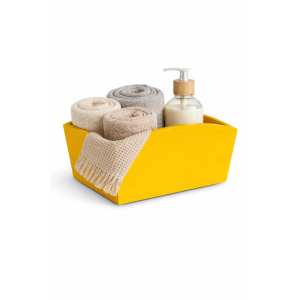 Doniczka drewniana 24x13x10,5 cm Żółta