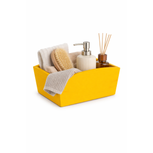 Doniczka drewniana 28x16x12 cm Żółta