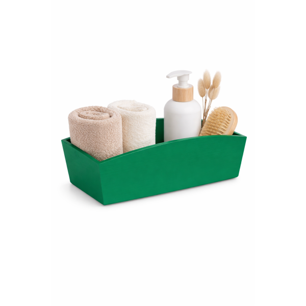 Doniczka drewniana 34x13x10 cm Zielona