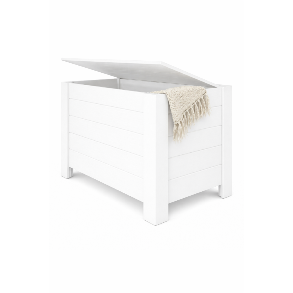 Kufer drewniany 77x40x50 cm Biały