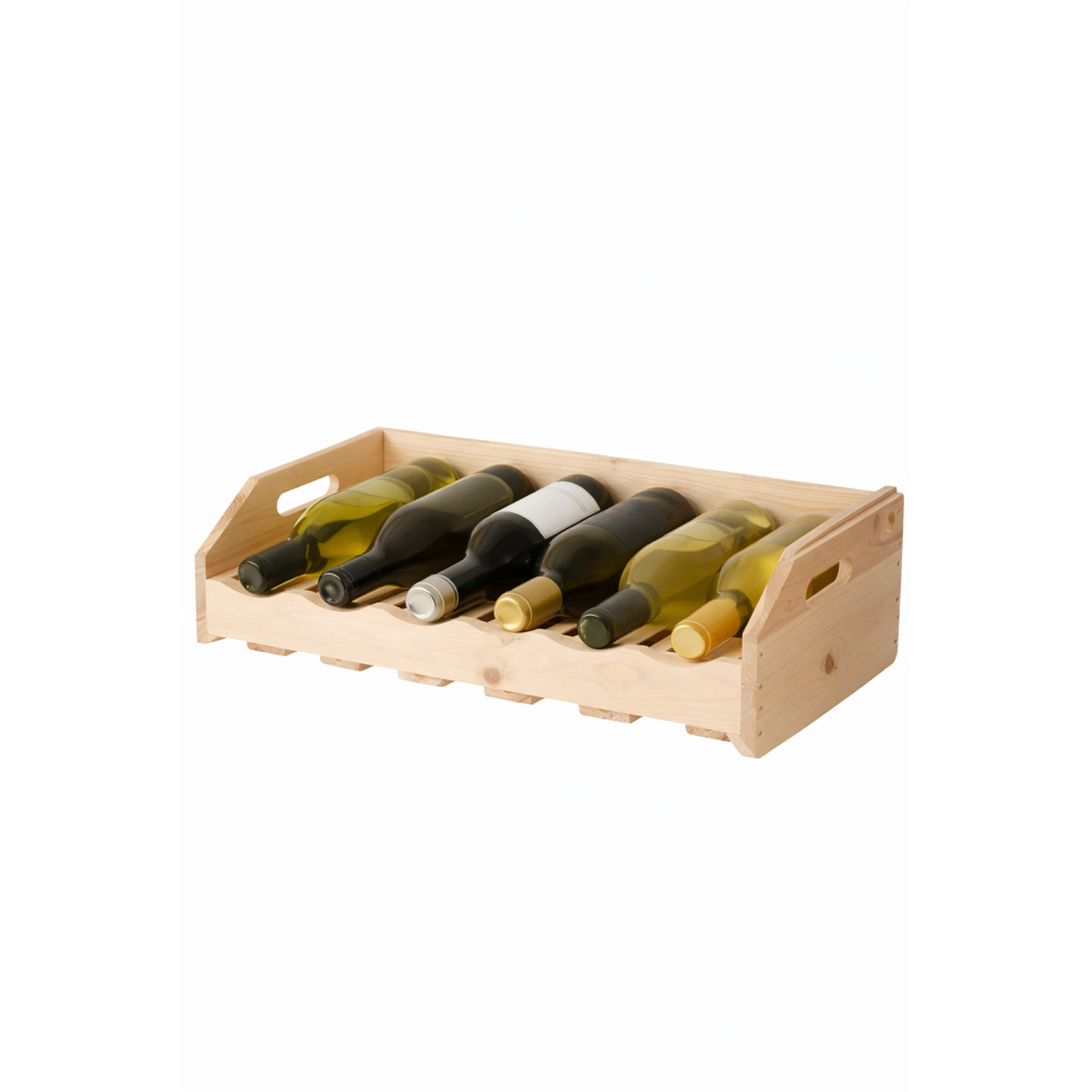 Regał drewniany na wino 60x30x15 cm  – stojak na butelki