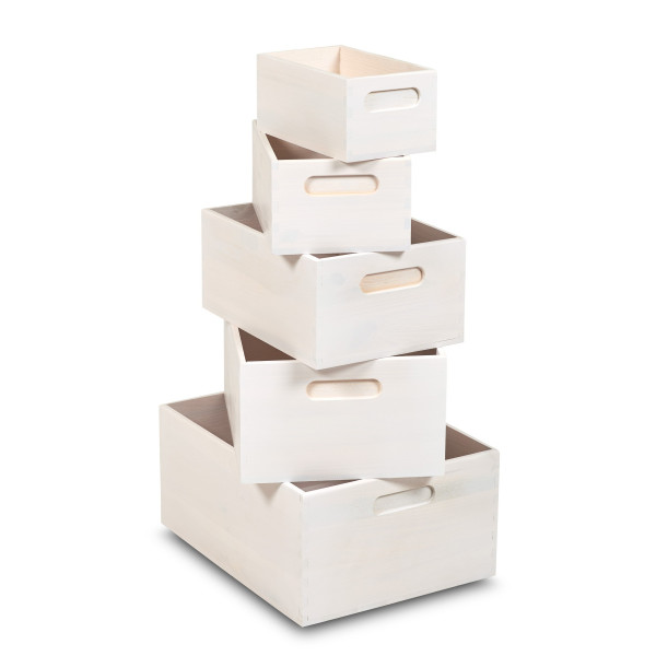 Skrzynka drewniana 37x28x17,5 cm Signal white