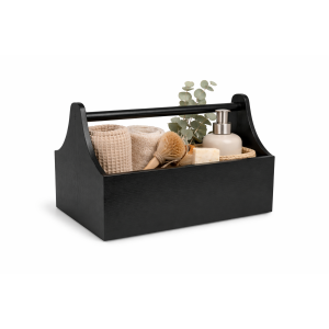 Skrzynka Drewniana Dekoracyjna Na Zioła 34x18x20,5 cm Czarna