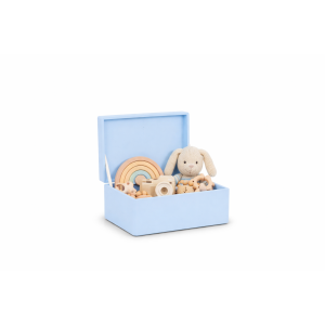 Drewniana skrzynka dekoracyjna 30x20x13,5 cm Niebieska bez uchwytów