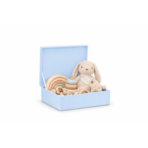 Skrzynka drewniana z deklem 40x30x13,5 /315106A  Pastel blue, bez uchwytów