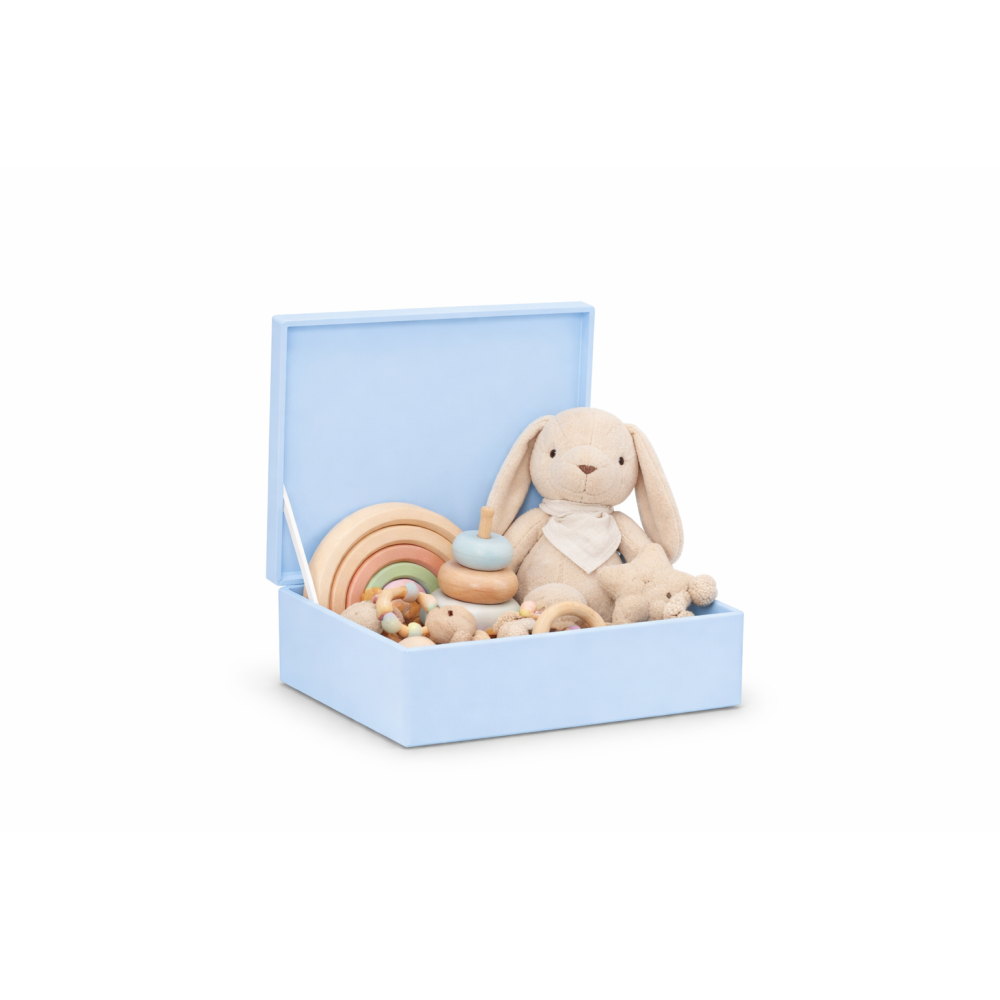 Skrzynka drewniana z deklem 40x30x13,5 /315106A  Pastel blue, bez uchwytów