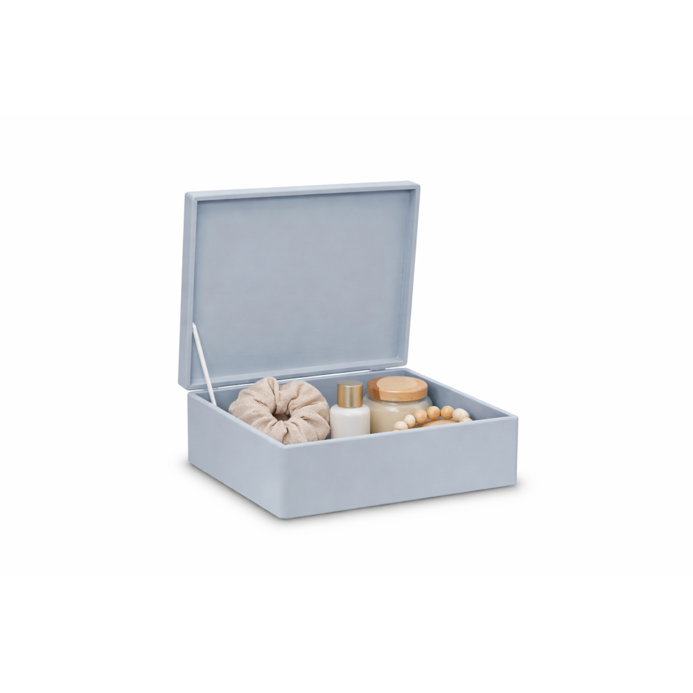 Skrzynka drewniana z deklem 40x30x13,5 cm Bez uchwytów Szara