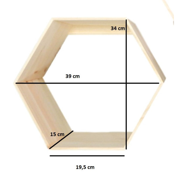 Półka plaster miodu "heksagon" 39x34x15 cm