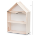 Drewniana półka w kształcie domku 32x12x44 cm niebieska – dekoracyjna półka ścienna