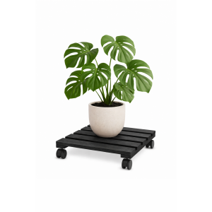 Podstawek drewniany kwadratowy 30x30x8 cm czarny – podstawa pod doniczkę