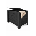 Kufer drewniany 77x40x50 cm czarny – skrzynia do przechowywania