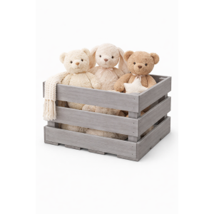 Skrzynka drewniana listewkowa 40x40x29,5 /5926.01 Silver grey