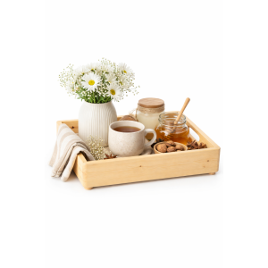 Drewniana taca dekoracyjna 30x20x7 cm – naturalna