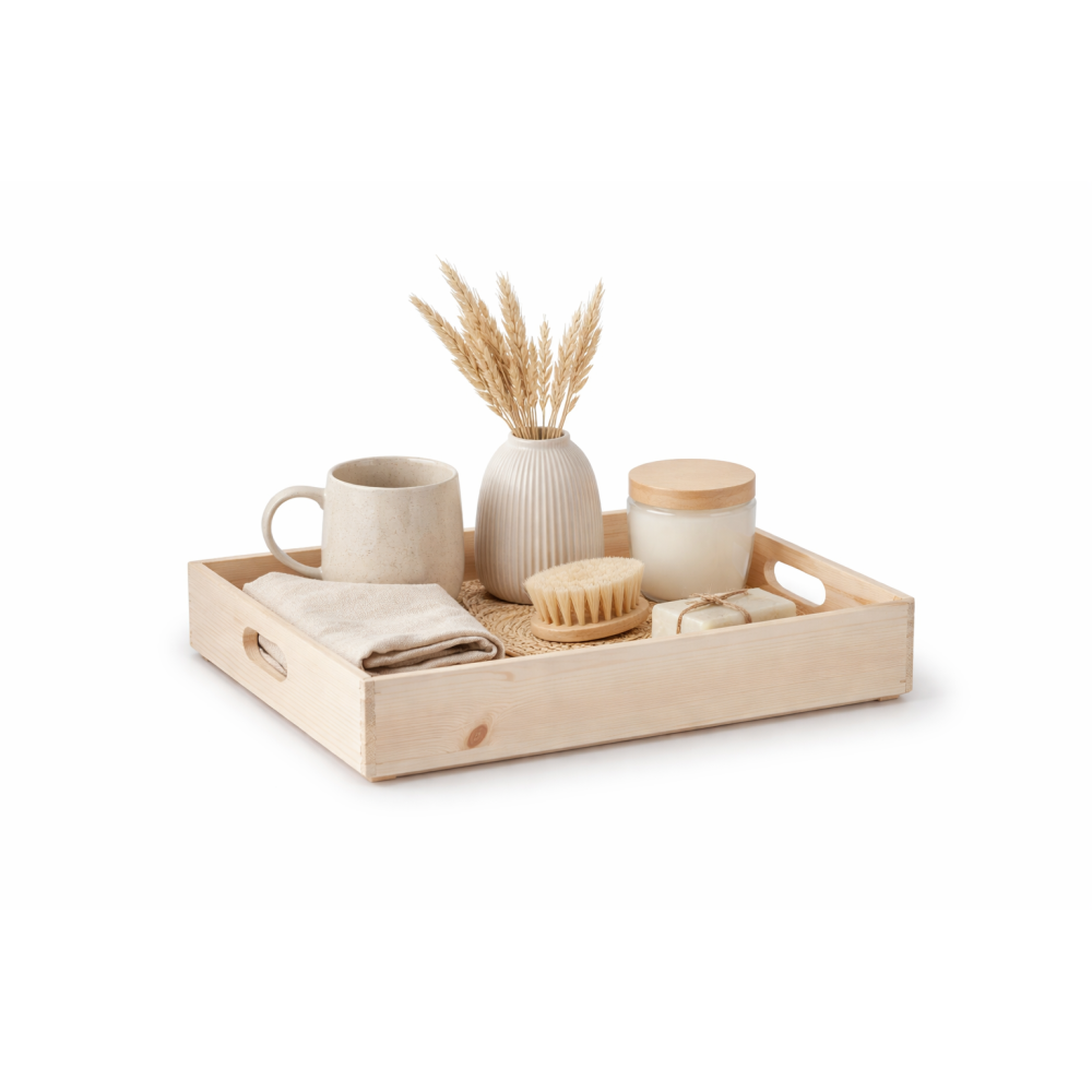 Drewniana skrzynka 40x30x7 cm – naturalne drewno sosnowe