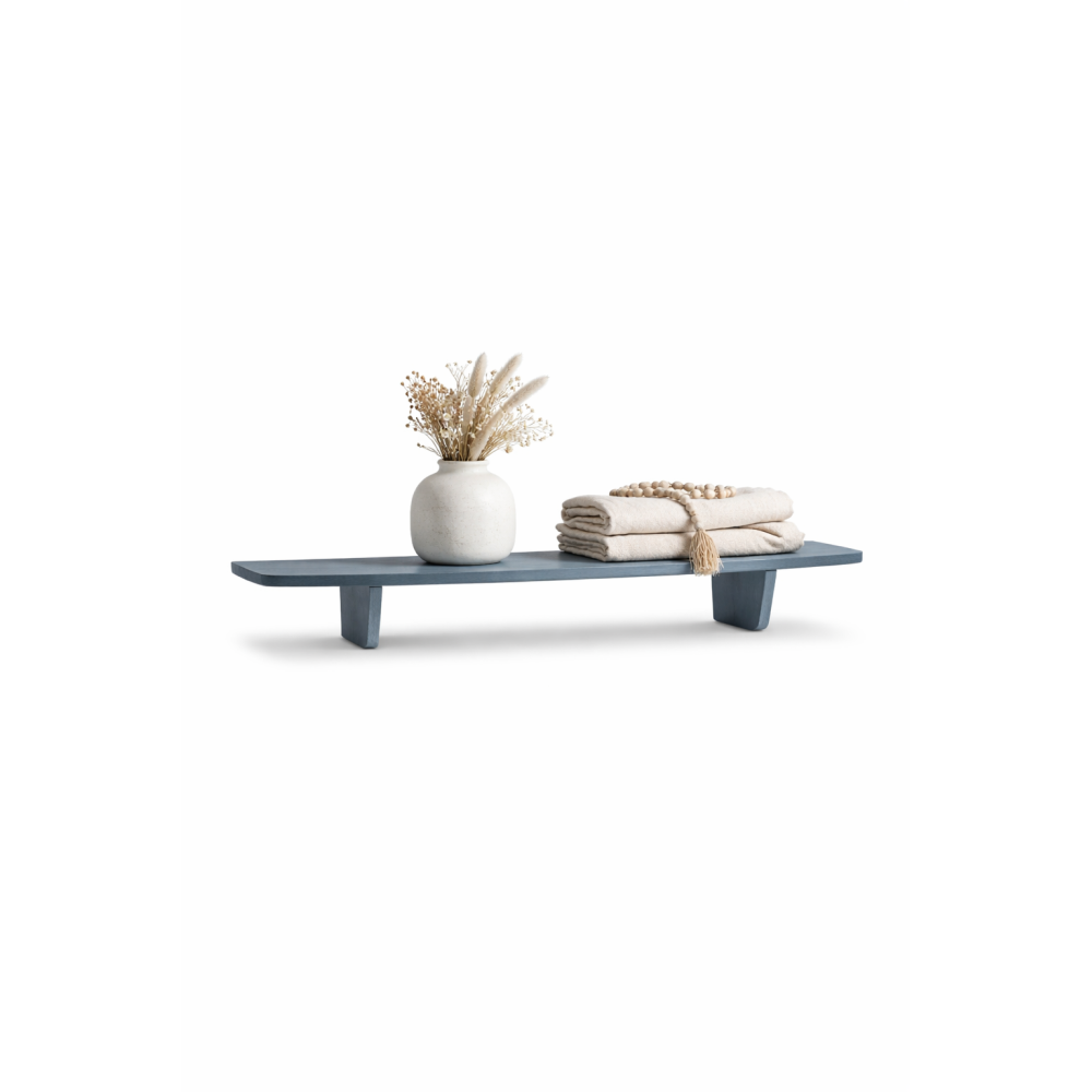 Półka drewniana ścienna 90 cm szara – minimalistyczna półka na ścianę