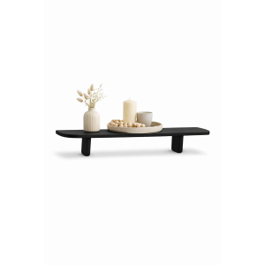 Półka drewniana ścienna 90 cm Jet black