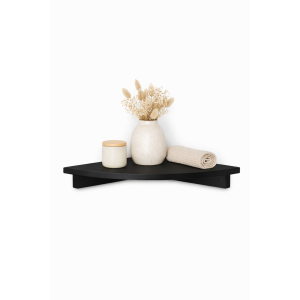 Półka drewniana narożna 22x22 cm czarna