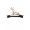Półka drewniana narożna 30x30 cm czarna – praktyczna półka do rogu