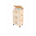 Trio Standard drewniane 39x30x74 cm na kółkach z motywem uśmiech – stojak z trzema skrzynkami