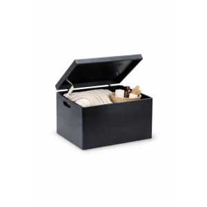 Drewniana skrzynka zamykana 40x30x23 cm Czarna