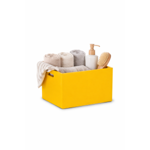 Skrzynka drewniana 40x30x23cm Żółta