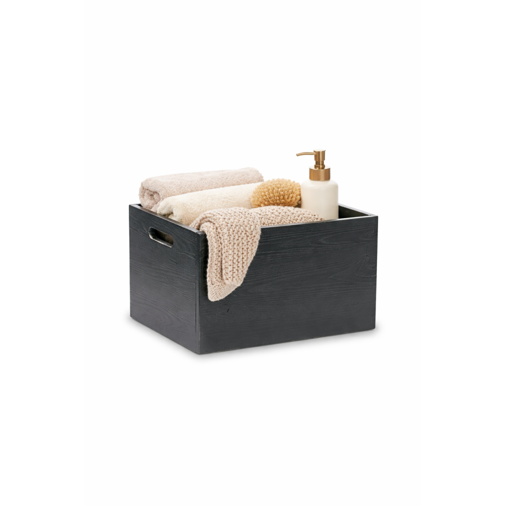 Skrzynka drewniana 40x30x23cm Czarna