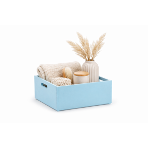 Skrzynka drewniana 40x30x13,5 cm Niebieska