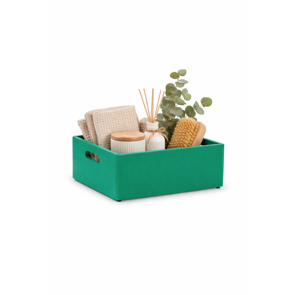 Skrzynka drewniana 40x30x13,5 cm Zielona