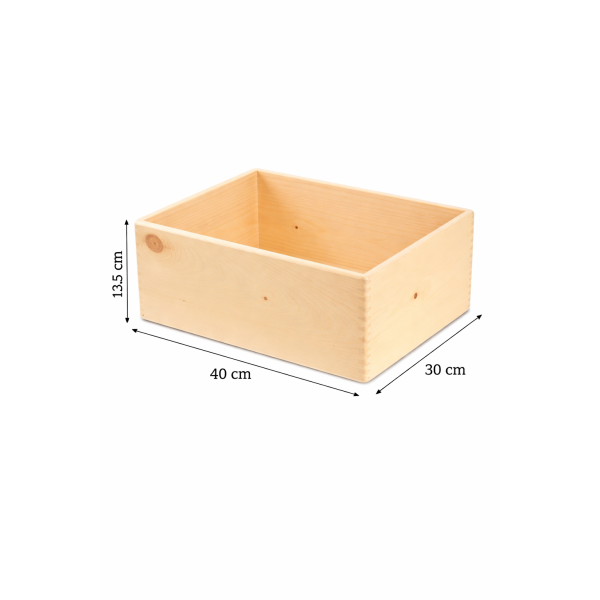 Skrzynka drewniana 40x30x13,5 cm bez uchwytów