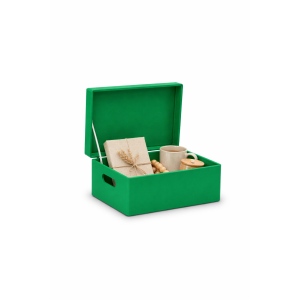 Drewniana skrzynka dekoracyjna 30x20x13,5 cm Zielona