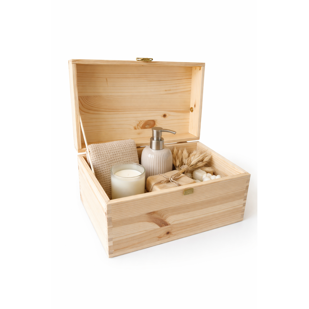 Kuferek drewniany 26x16x13,5 cm – skrzynka na drobiazgi