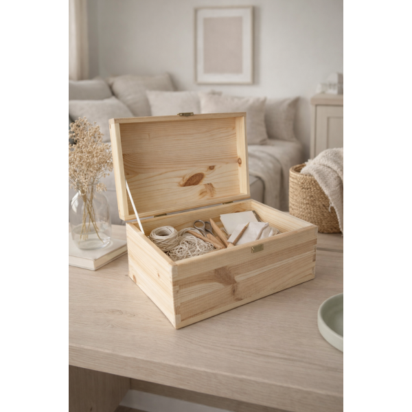 Kuferek drewniany 29x19x14,5 cm