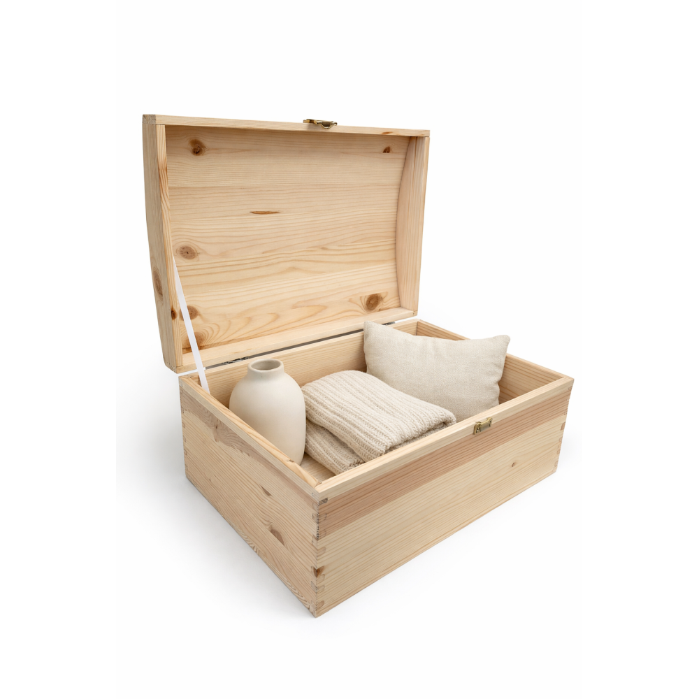 Kuferek drewniany 35x25x18,5 cm – skrzynka do przechowywania