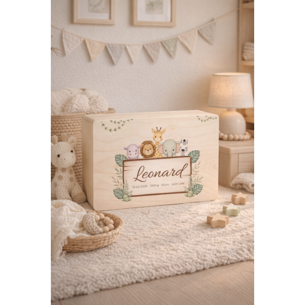 Personalizowane pudełko wspomnień dla dziecka z nadrukiem UV 40x30x23 cm