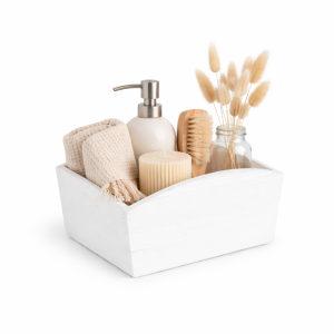 Doniczka drewniana 24x13x10,5 cm Biała