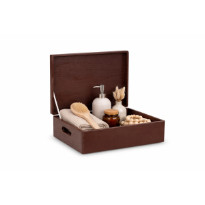 Skrzynka drewniana z deklem 40x30x13,5 cm Brązowa