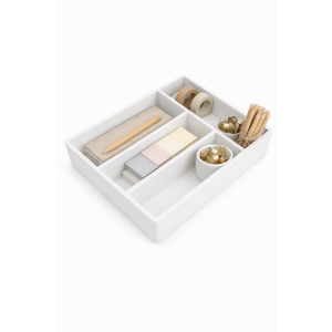 Skrzynka na sztućce drewniana 25x31x7 cm Biała
