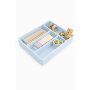 Skrzynka na sztućce drewniana 25x31x7 cm Niebieska