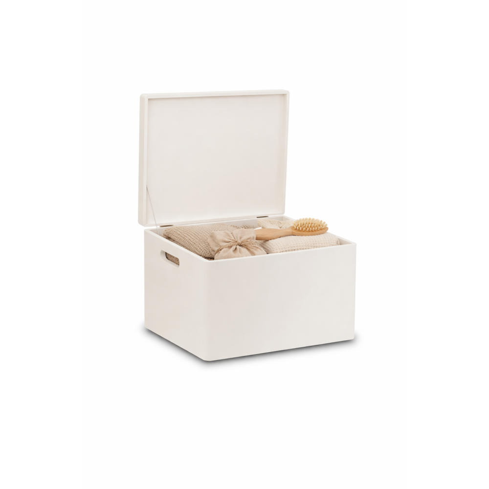 Drewniana skrzynka zamykana 40x30x23 cm Biała
