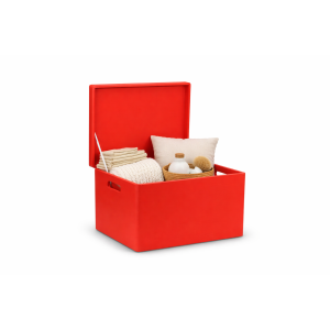 Drewniana skrzynka zamykana 40x30x23 cm Czerwona