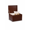 Brązowa skrzynka drewniana zamykana 40x30x23 cm bez uchwytów – pudełko do przechowywania
