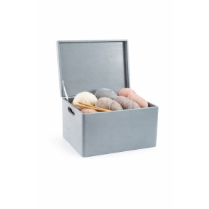 Drewniana skrzynka zamykana 40x30x23 cm Szara