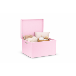 Drewniana skrzynka zamykana 40x30x23 cm Różowa