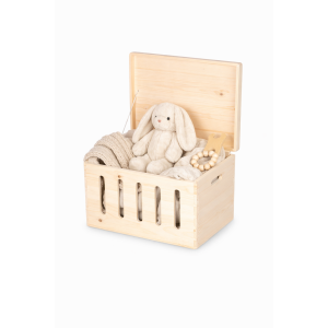 Drewniana skrzynka zamykana z wybraniem 39x30x23cm